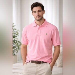Polo Ralph Lauren Men’s Pink Polo Shirt – Classic Fit – Size L